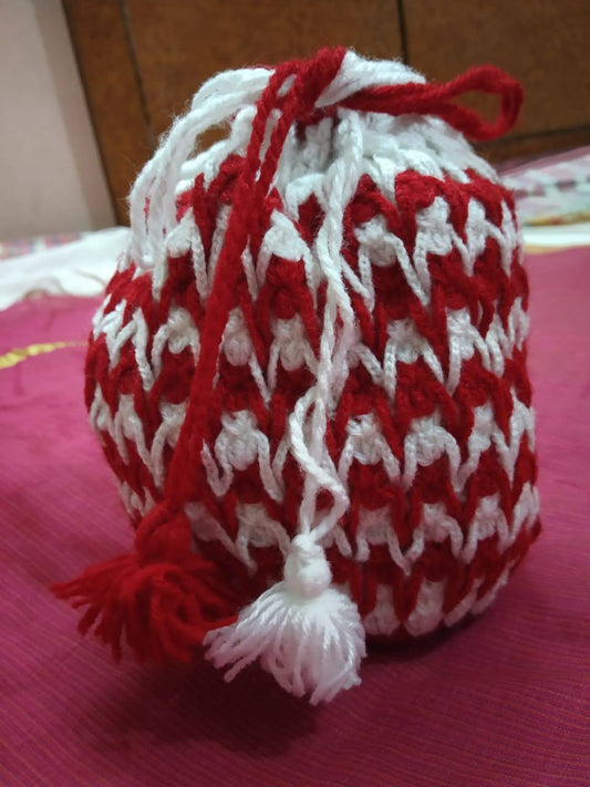 Handmade crochet potli bag
